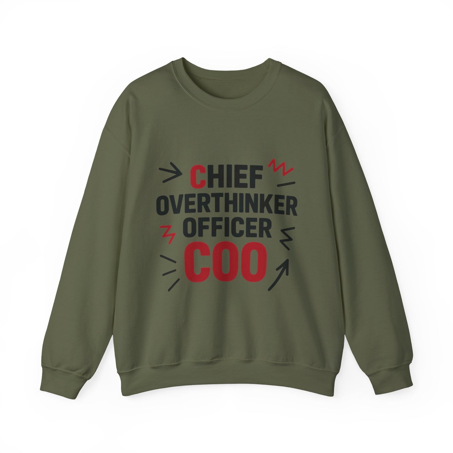 Chief Overthinker Officer Men's Sweatshirt, COO Funny Office Humor Graphic Pullover, Men's Heavy Blend™ Crewneck Sweatshirt