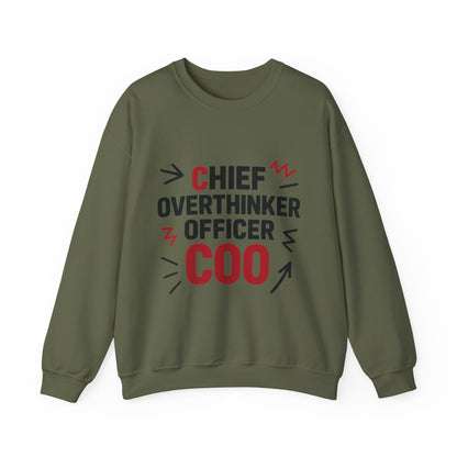 Chief Overthinker Officer Men's Sweatshirt, COO Funny Office Humor Graphic Pullover, Men's Heavy Blend™ Crewneck Sweatshirt