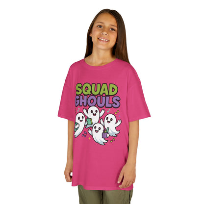 Kids Squad Ghouls T-Shirt, Cute Ghost Friends School Shirt, Halloween Back to School Tee for Boys & Girls