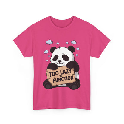 Too Lazy to Function Panda Tee, Unisex Cotton T-Shirt, Funny Shirt, Casual Wear, Gift for Sloth Lovers, Relaxed Vibe