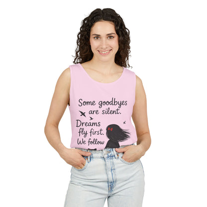 Minimalist Tank Top, Womens Tank, Girl & Cat Art Print, Emotional Lightweight Summer Shirt,  Inspirational Apparel, Cat Lover Gift