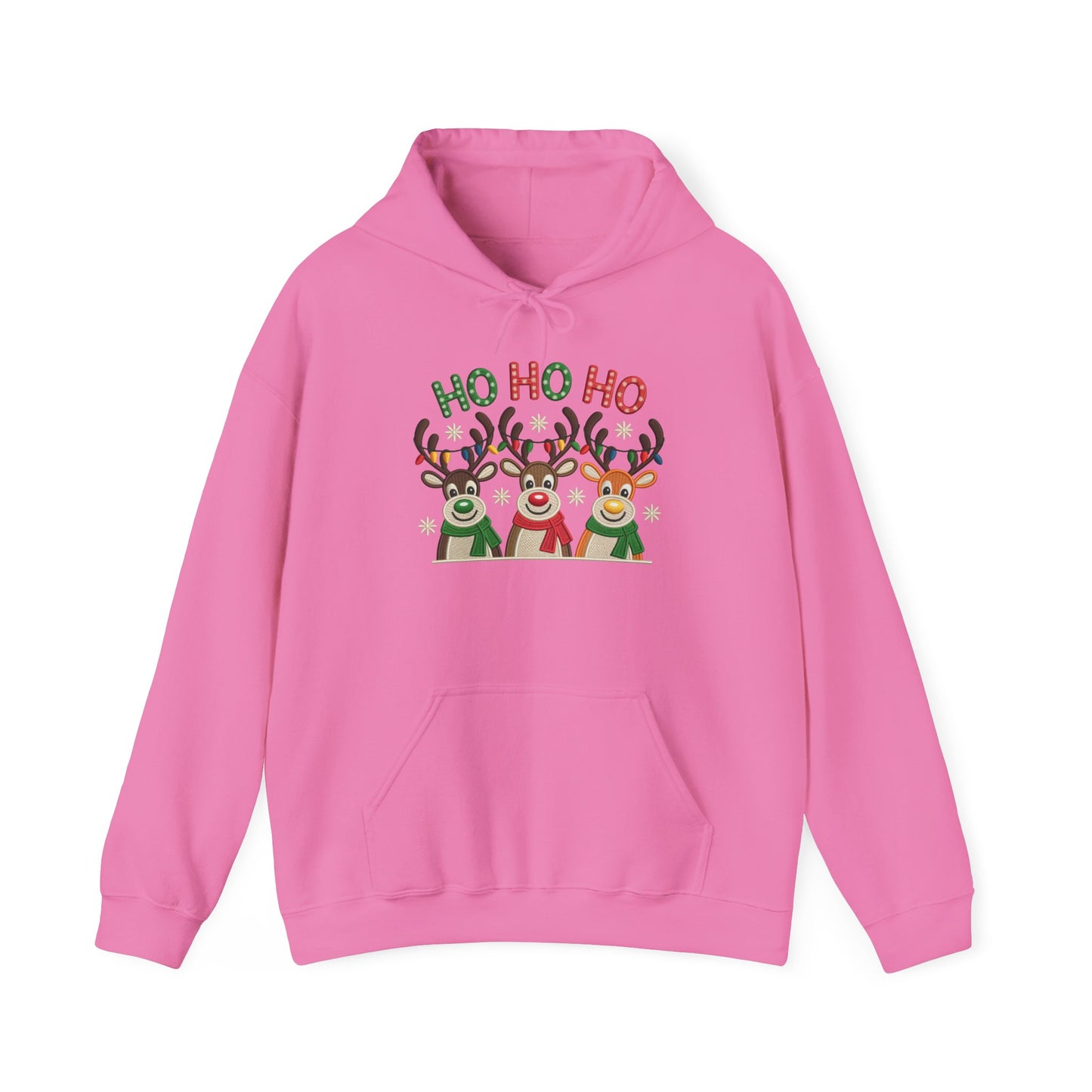 Ho Ho Ho Reindeer Hoodie, Cute Christmas Holiday Pullover for Women