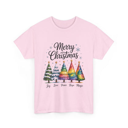 Merry Christmas Women's T-Shirt, Joy Love Peace Hope Magic Holiday Tee
