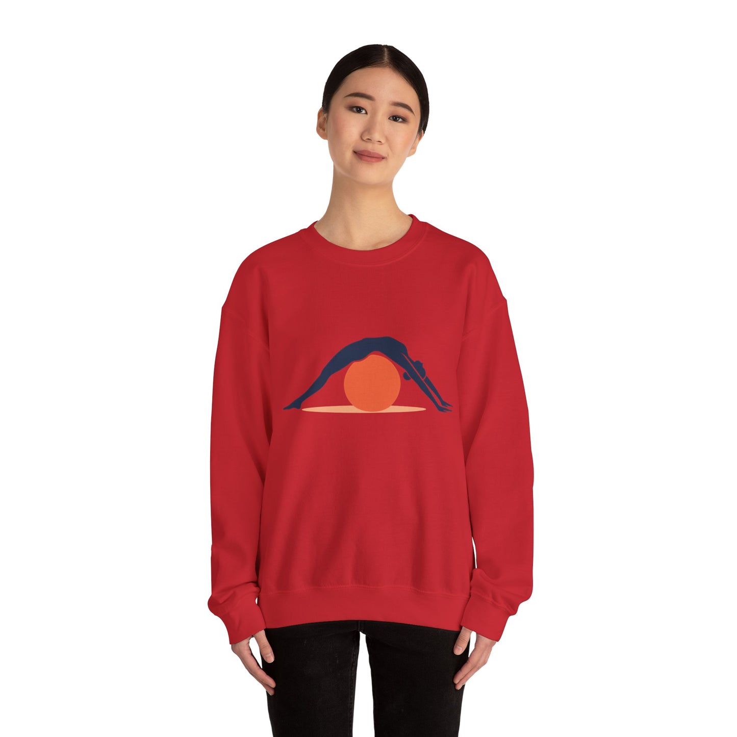 Womens Heavy Blend™ Crewneck Sweatshirt, Womens Pilates Sweatshirt, Yoga Fitness Graphic Pullover, Cute Workout Top