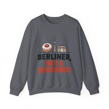Mens Heavy Blend™ Crewneck Sweatshirt, Berliner Not a Doughnut Funny Berlin Mens Sweatshirt