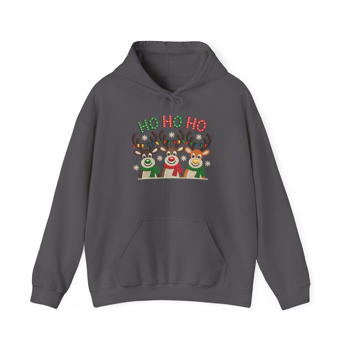 Ho Ho Ho Reindeer Hoodie, Cute Christmas Holiday Pullover for Women