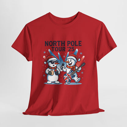 North Pole Tour 25 Women's Christmas T-Shirt, Funny Holiday Music Tee