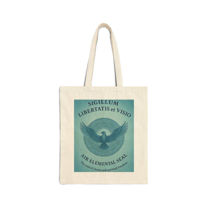Air Element Totem Mandala Tote Bag, Sigillum Libertatis et Visio, Spiritual Freedom & Clarity Design, Spiritual Accessory