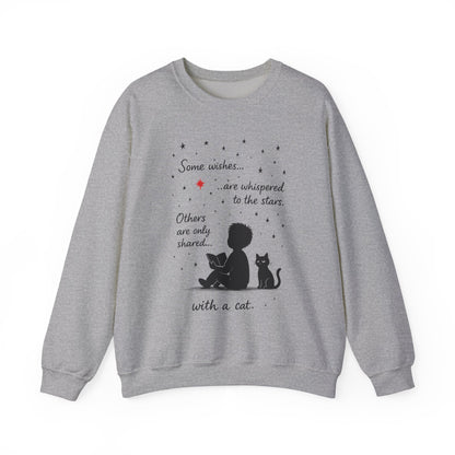 Cozy Cat-Inspired Crewneck Sweatshirt - Literary Lover Gift, Womens Layer, Cat Enthusiast Apparel, Thoughtful Gift for Cozy Nights