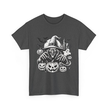Scary Witch Halloween Shirt Women, Gothic Pumpkin Ghost Tee, Spooky Horror Tee with Bats