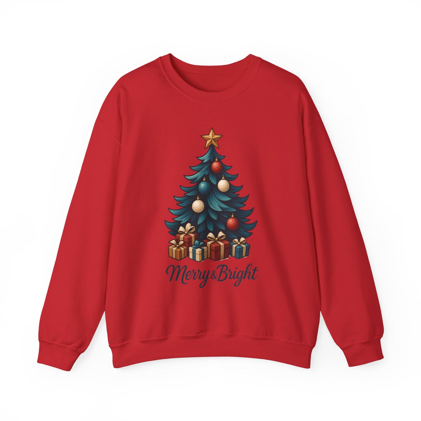 Merry Bright Christmas Sweatshirt, Cozy Holiday Pullover