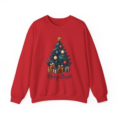 Merry Bright Christmas Sweatshirt, Cozy Holiday Pullover