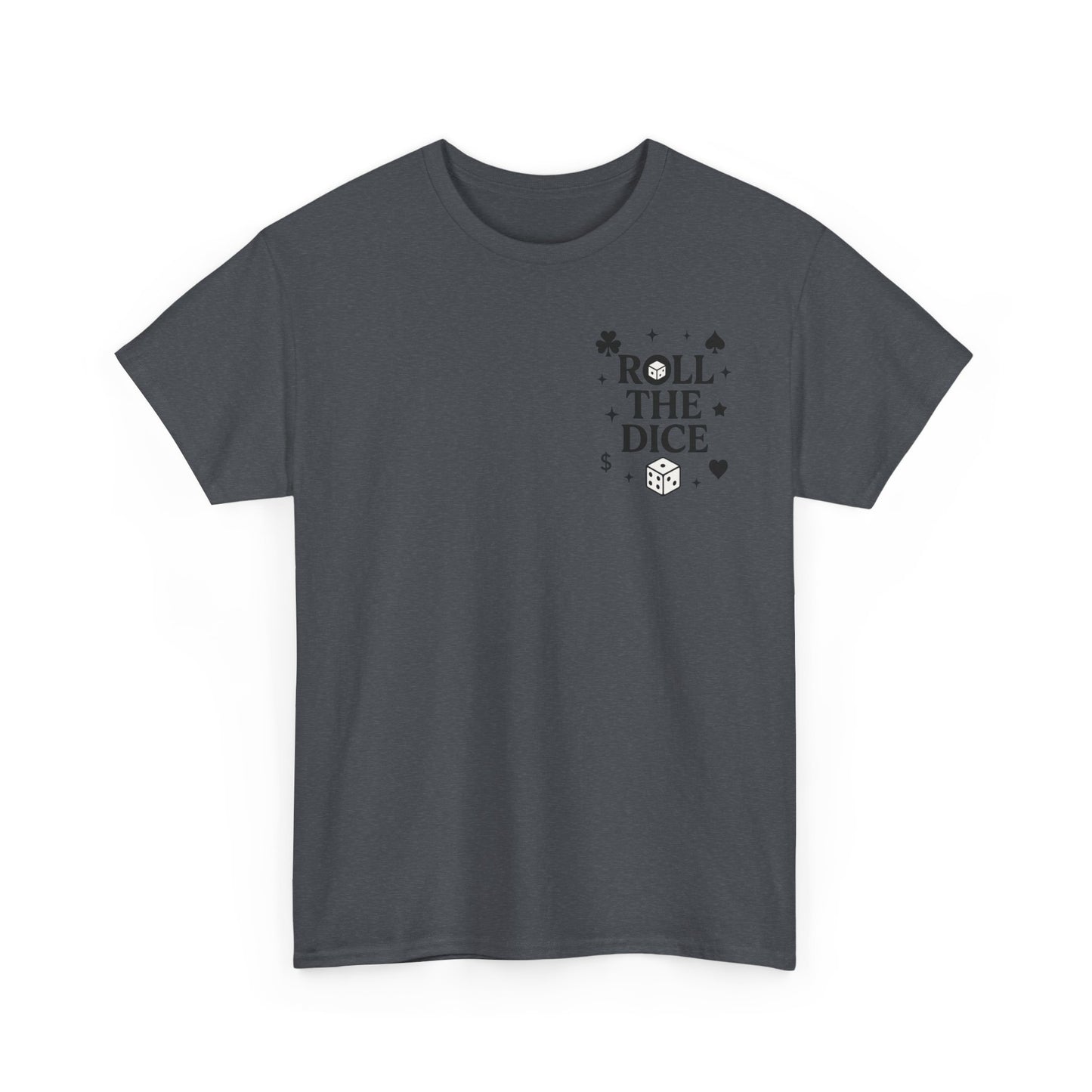 Queen of Luck Front & Back Print unisex T-Shirt, Roll the Dice Tee for Men, Vintage Gambling Shirt, Casino Gift, Poker Gift, Card Games Gift