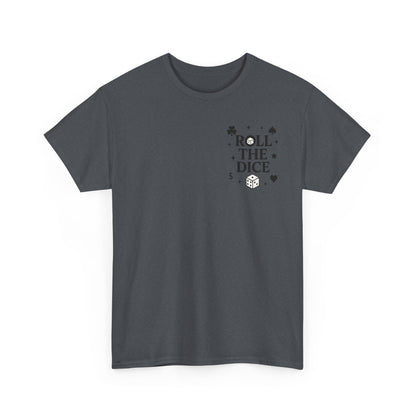 Queen of Luck Front & Back Print unisex T-Shirt, Roll the Dice Tee for Men, Vintage Gambling Shirt, Casino Gift, Poker Gift, Card Games Gift