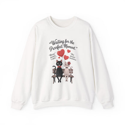Cute Cat Lovers Womens Sweatshirt, Cozy Gift for Pet Owners, Perfect for Valentine's Day, Animal Lover Apparel, Relaxed Love Sweatshirt