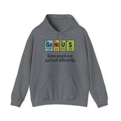 Funny Mens Genius Hoodie, Periodic Table Nerd Sweatshirt, Smart Science Pullover Gift for Him, Science Lover Apparel, Funny Hoodie