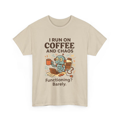 I Run on Coffee and Chaos Unisex Heavy Cotton Tee, Funny Coffee Lover Shirt, Gift for Him/Her, Work from Home Humor Tee, Relaxed Fit [...]