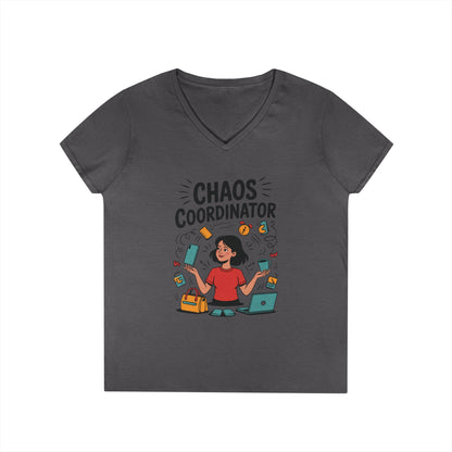 Chaos Coordinator Ladies' V-Neck T-Shirt, Funny Mom Shirt, Multitasking Mom Gift, Busy Mom Life Tee, Cute Mother's Day Gift for Mom