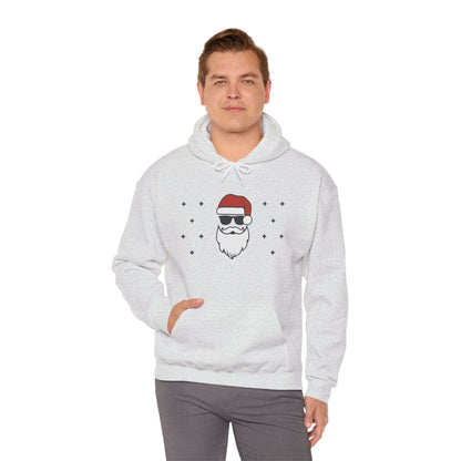 Cool Santa Men's Hoodie, Funny Christmas Sweatshirt, Retro Knit Holiday Style