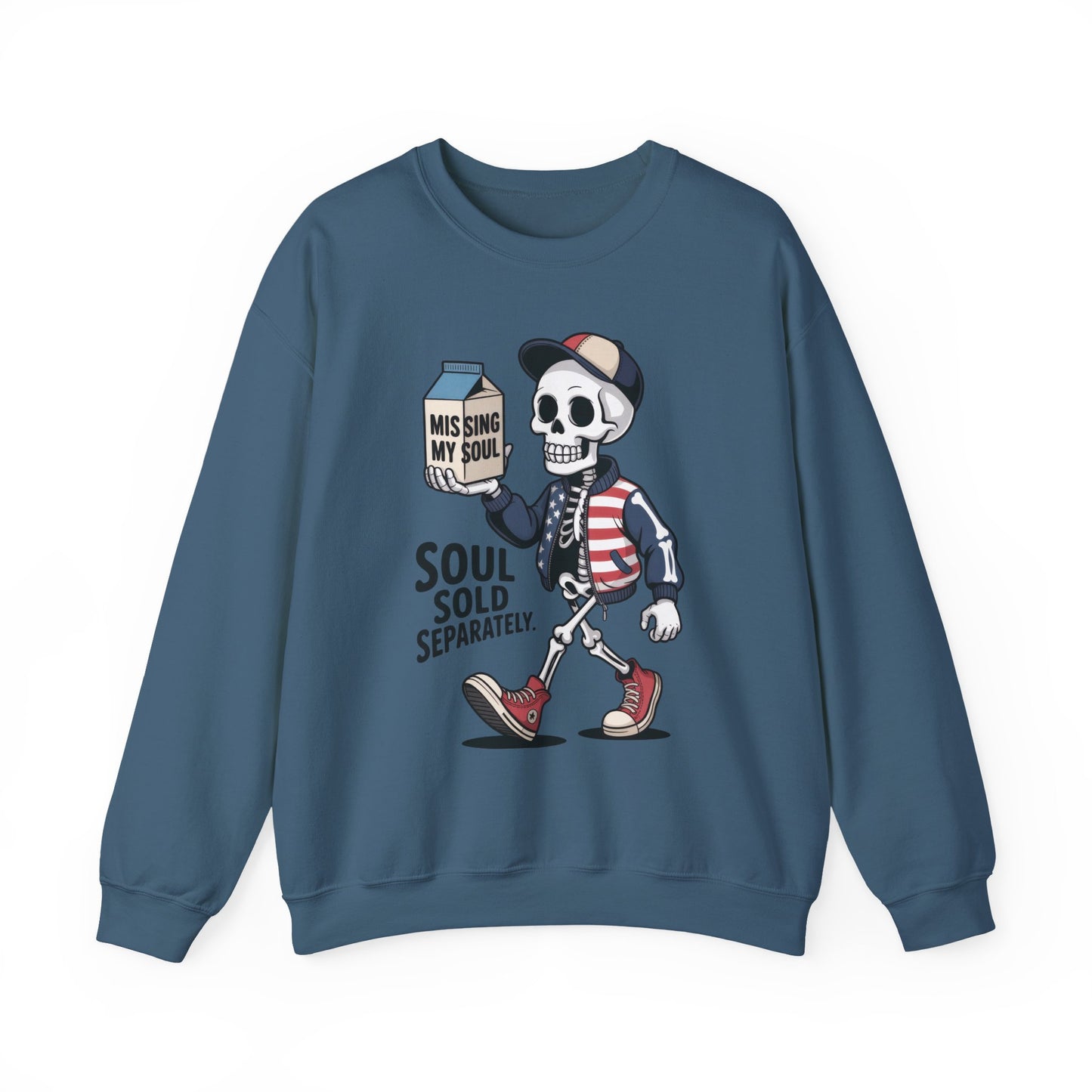 Skeleton Graphic Sweatshirt, Soul Sold Separately Pullover, Funny Gothic Streetwear, Missing My Soul Skull Hoodie Alternative