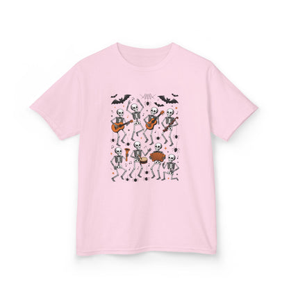 Cute Dancing Skeleton Halloween T-Shirt for Girls Boys, Funny Spooky Band Tee, Kids Halloween Party Top, Cute Fall Outfit Gift