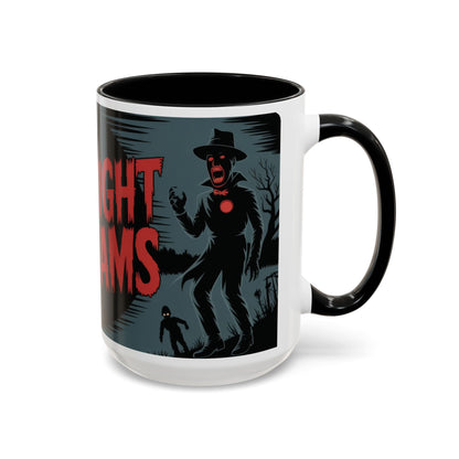Midnight Screams Mug, Retro Horror Movie Poster Coffee Cup, Gothic Halloween Gift for Horror Lovers, Accent Coffee Mug (11, 15oz)