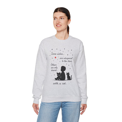 Cozy Cat-Inspired Crewneck Sweatshirt - Literary Lover Gift, Womens Layer, Cat Enthusiast Apparel, Thoughtful Gift for Cozy Nights