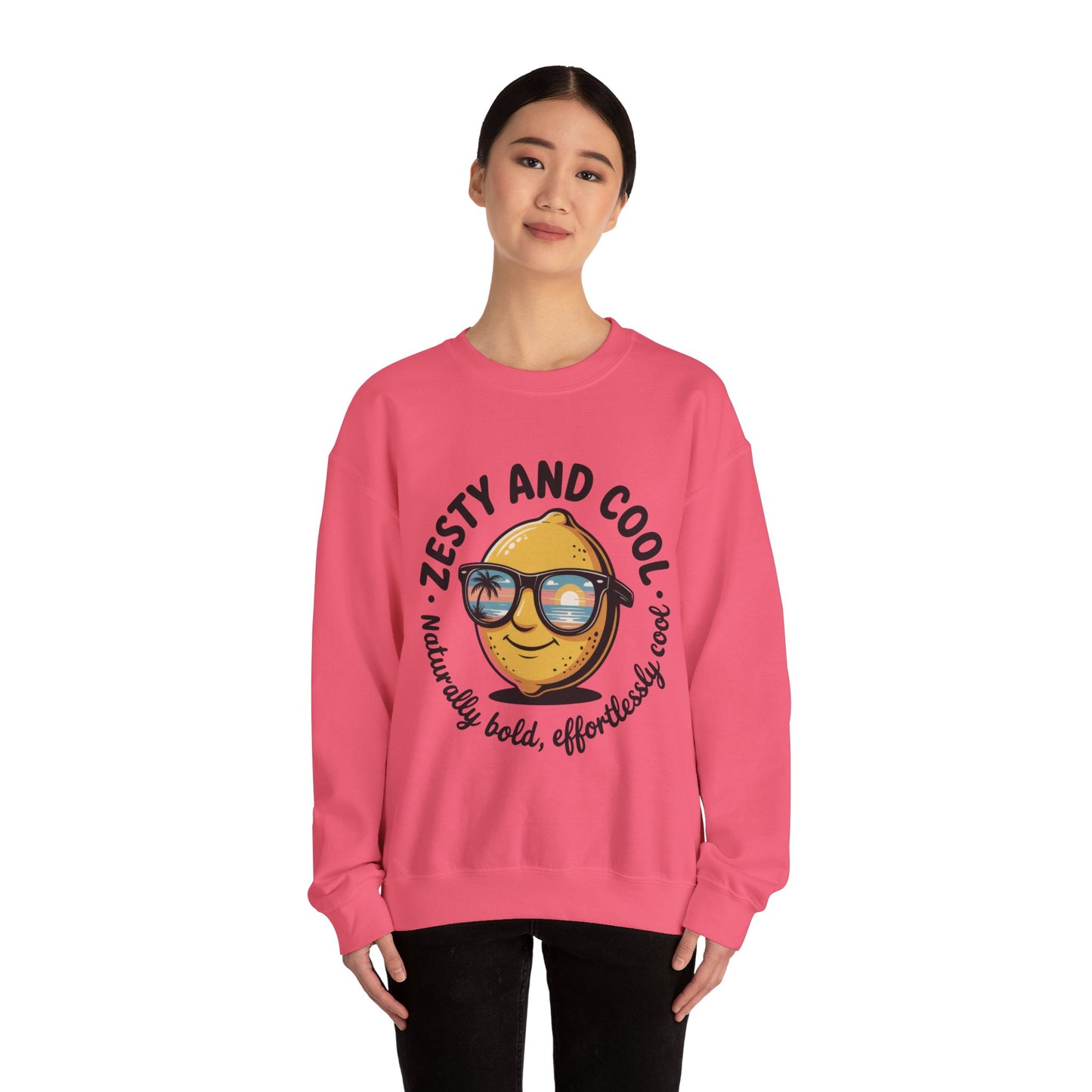 Zesty and Cool Crewneck Sweatshirt, Womens Lemon Sweatshirt for Casual Wear, Trendy Gift, Summer Vibes, Comfortable Apparel