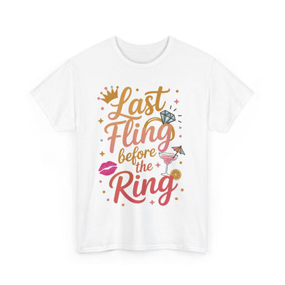 Last Fling Before the Ring T-Shirt, Bachelorette Party Tee, Bridesmaid Wedding Tee, Hen Party Matching Top, Bridal Shower, Bridesmaids Gift