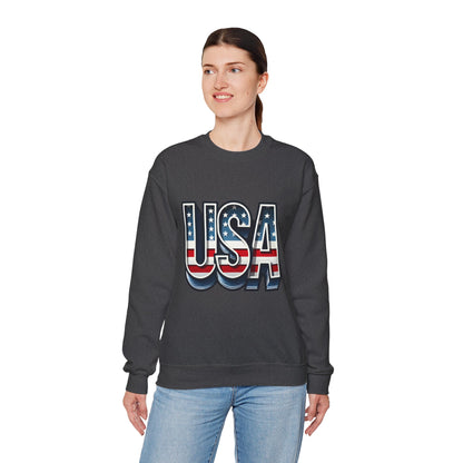 USA Patriotic Crewneck Sweatshirt for All Seasons, Cozy Sweatshirt for Independence Day, Casual Wear, Gift for Friends and Family