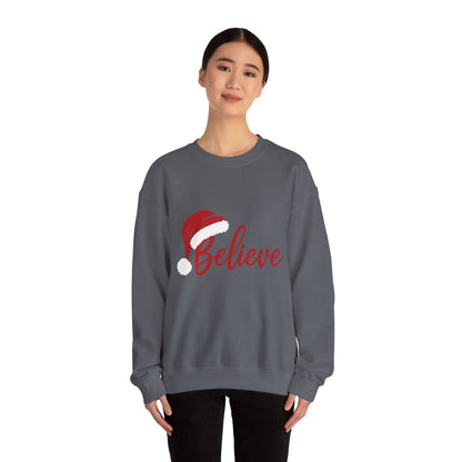 Believe Christmas Women's Sweatshirt, Minimalist Holiday Crewneck, Cozy Sweatshirt for Women