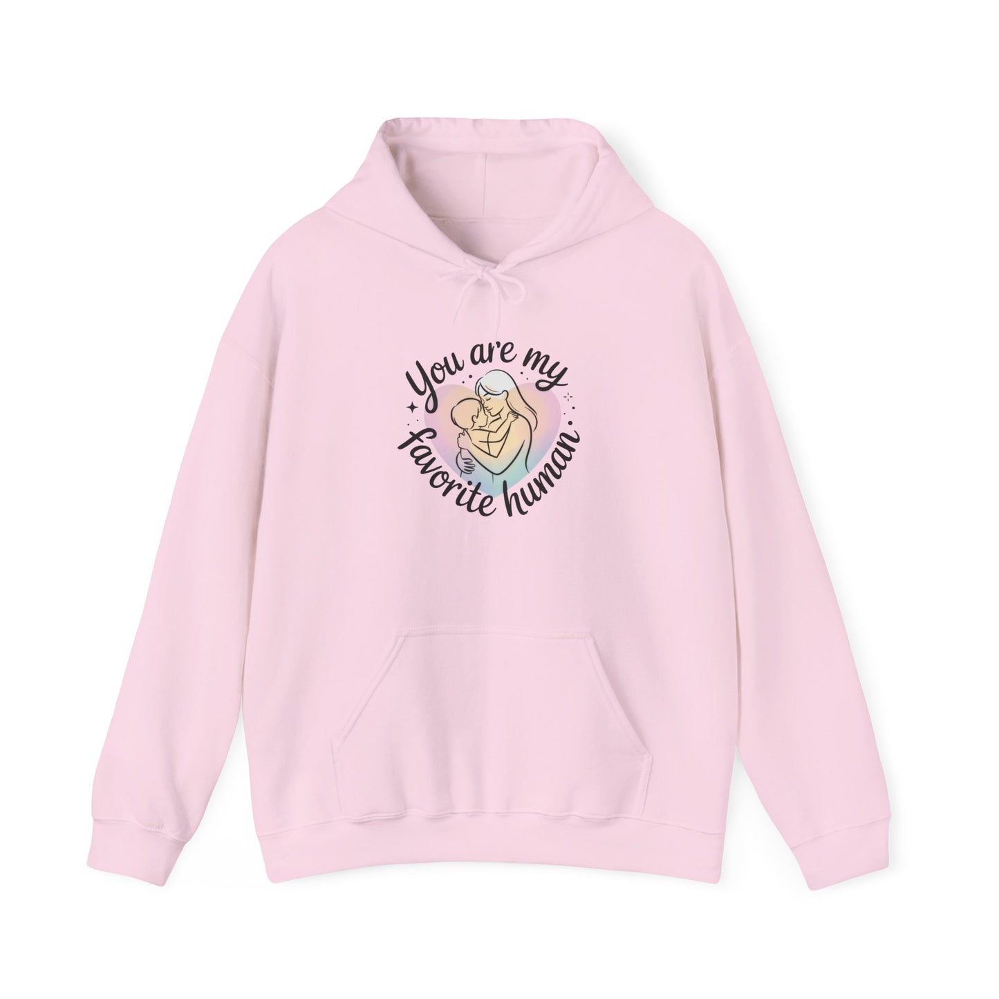 You Are My Favorite Human Hoodie, Cute Mom and Baby Pastel Design, Mothers Day Hooded Sweatshirt Gift