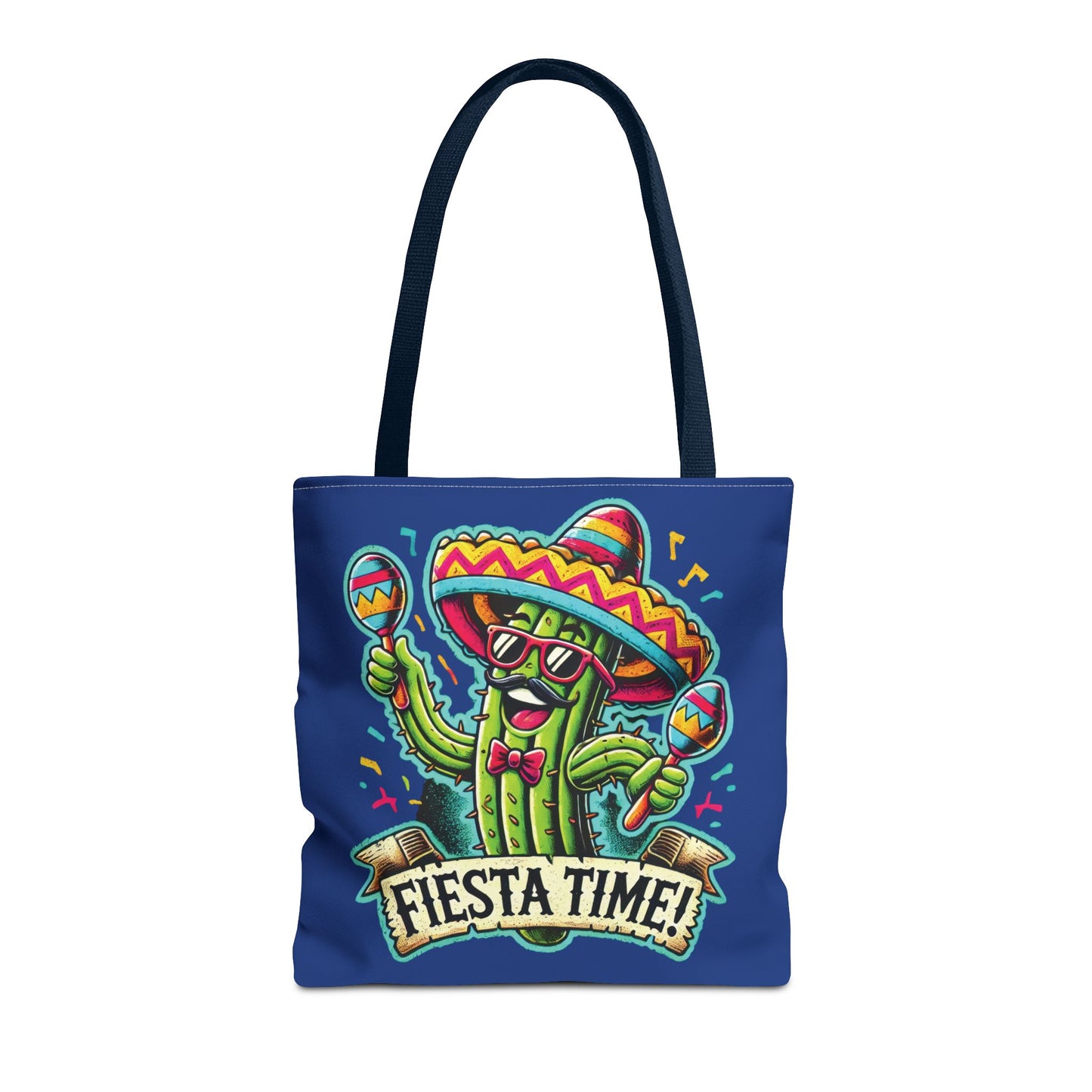 Fiesta Time Cactus Tote Bag, Funny Mexican Party Gift, Sombrero Maracas Print, Cinco de Mayo Bag, Summer Festival Tote, Beach Bag, Shopping