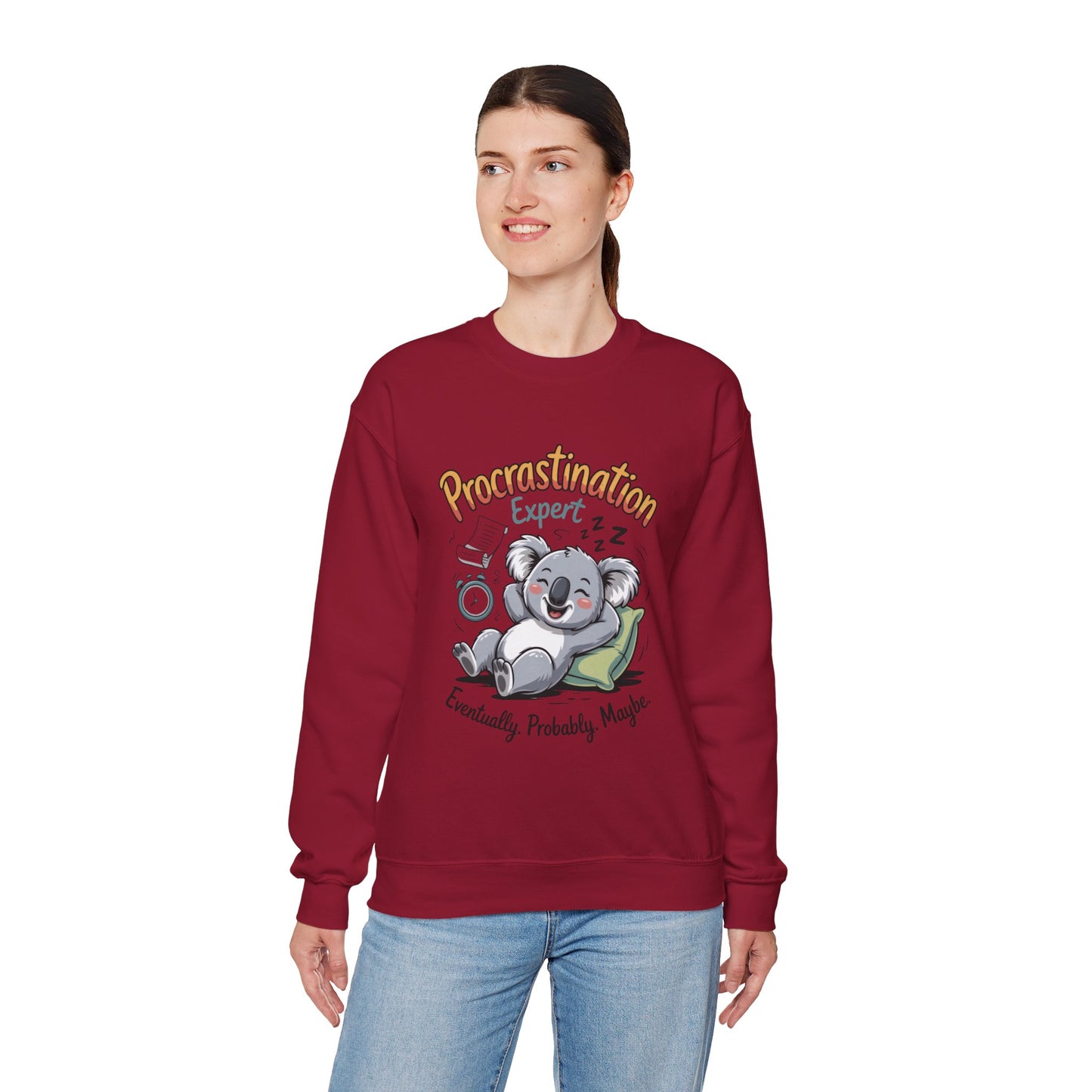 Procrastination Expert Womens Sweatshirt, Funny Crewneck, Cozy Gift for Students, Lazy Day Apparel, Womens Sweatshirt for Relaxation