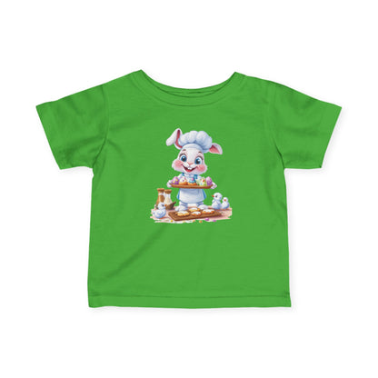 Infant Easter Bunny Chef Tee, Baby Baker T-Shirt with Colorful Eggs, Cute Spring Outfit for 6-24 Months, Funny Holiday Gift Baby Easter Gift