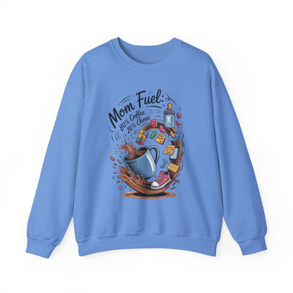 Mom Fuel Unisex Crewneck Sweatshirt, Perfect for Coffee Lovers, Gifts for Moms, Cozy Casual Wear, Funny Graphic Sweatshirt, Mother's Day