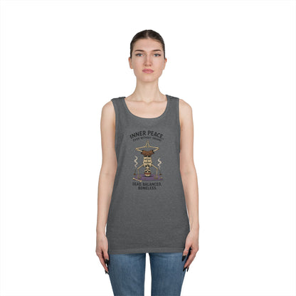 Inner Peace Skeleton Yoga Unisex Tank Top, Dark Humor Meditation Tee, Gift for Mindfulness Lovers, Yoga Shirt, Peaceful Vibes