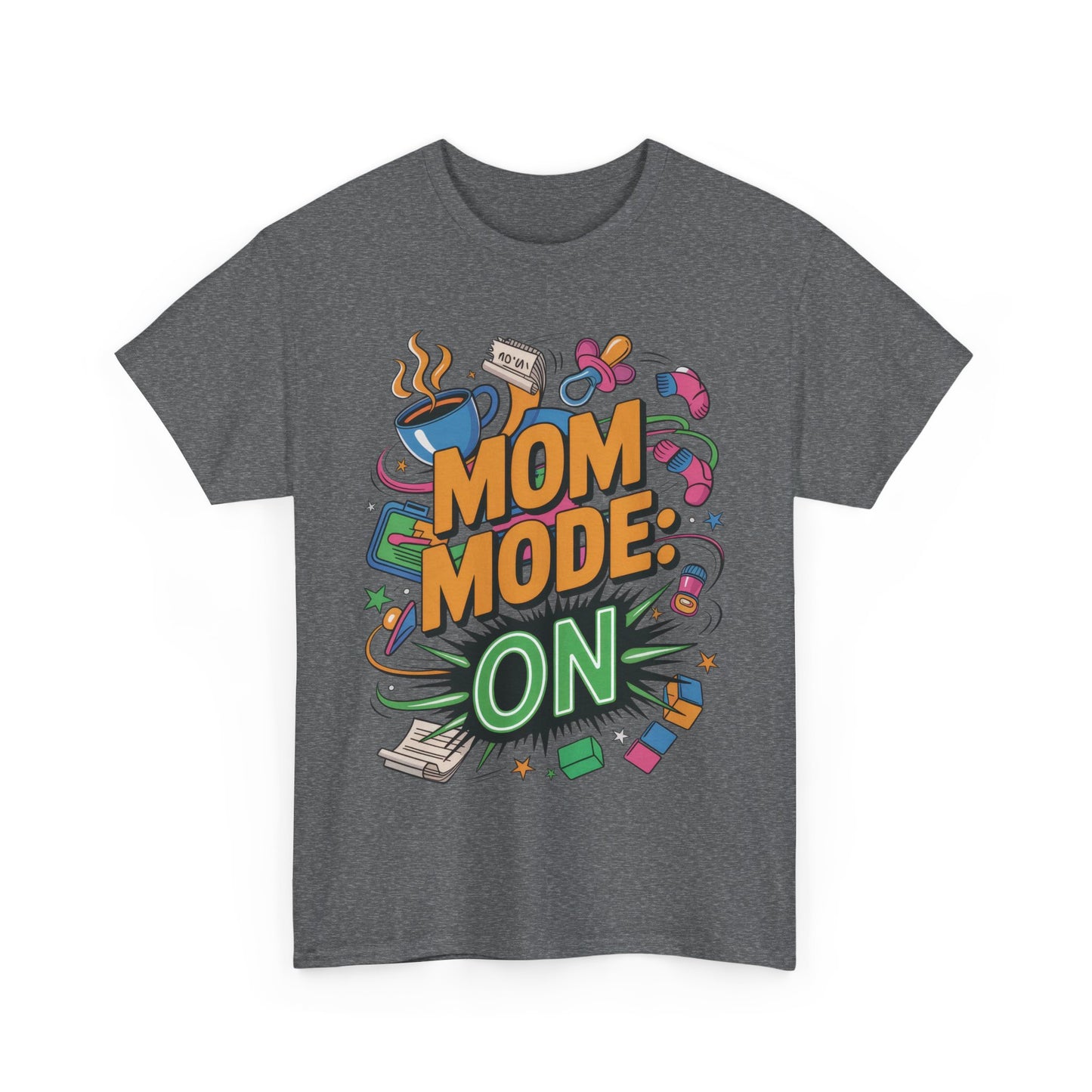 Mom Mode ON Cotton Tee, Funny Mom T-Shirt, Gift for Mothers, Parent Life Apparel, Mother's Day Humor T-Shirt, Cute Mama Life Graphic Tee