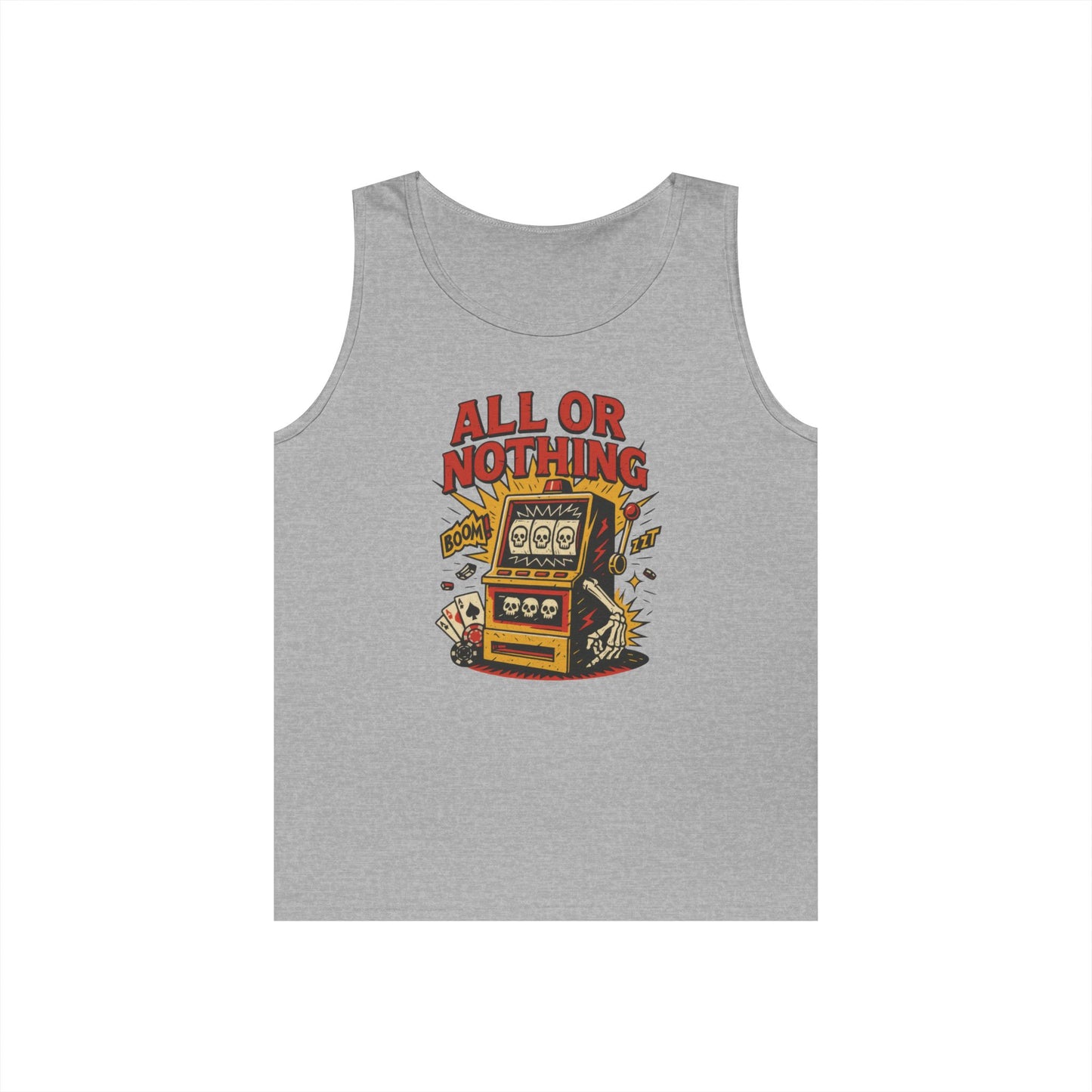 Retro Casino Vibes Tank Top, All or Nothing Design, Gift for Gamers,  Poker Lover Gift, Gaming Apparel, Slot Machine Graphic