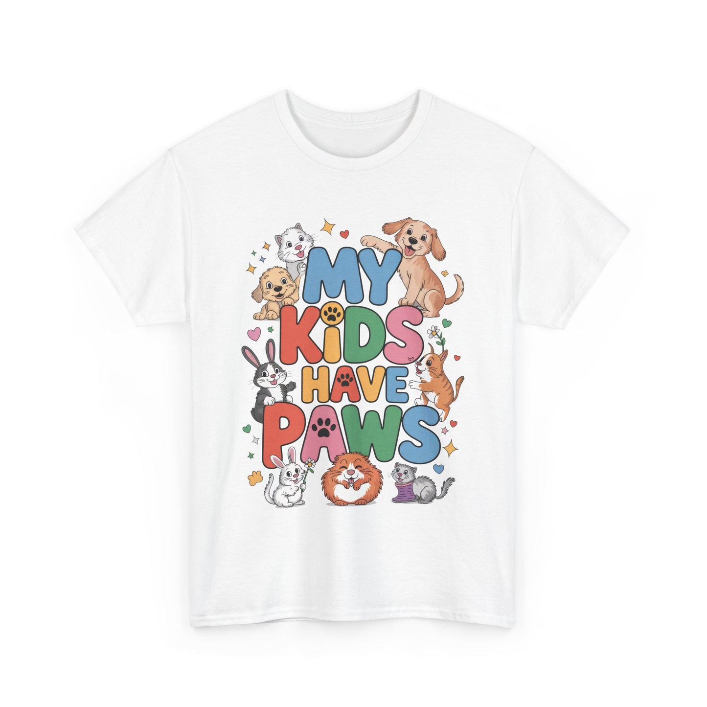 My Kids Have Paws Shirt, Cute Pet Mom Tee, Dog Cat Bunny Lover Gift, Funny Animal Parent T-Shirt, Gift for Pet Parents, Cute Pet T-Shirt