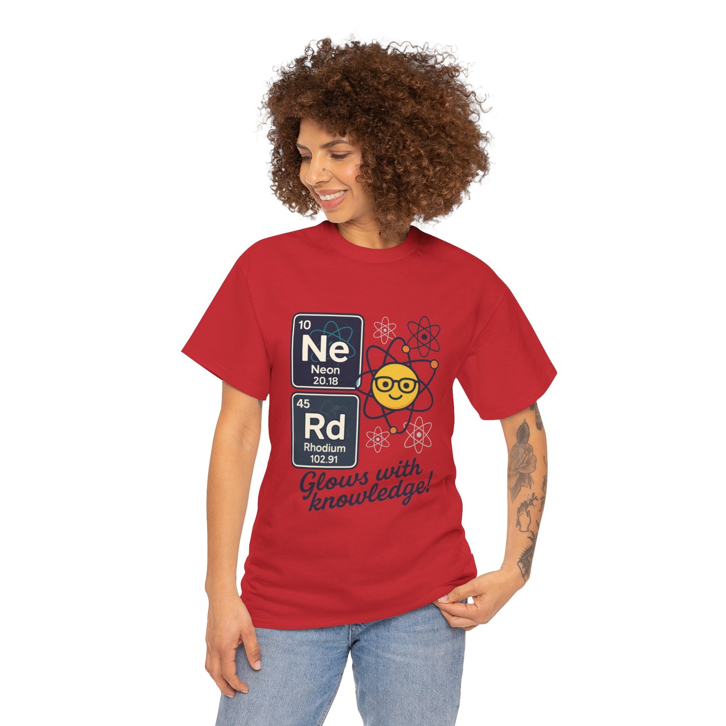 Funny Womens Nerd T-Shirt, NeRd Periodic Table Shirt, Glowing Knowledge Tee, Science Lover Gift, Chemistry Shirt, STEM Apparel, Science Tee