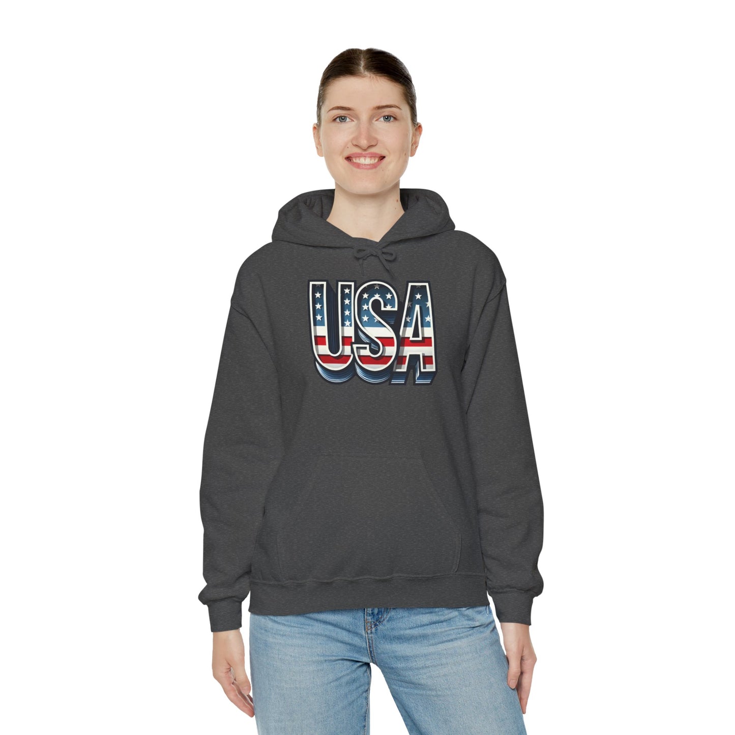 USA Flag Unisex Hoodie, Patriotic Sweatshirt, Independence Day Gift, American Pride Apparel, Casual Layering