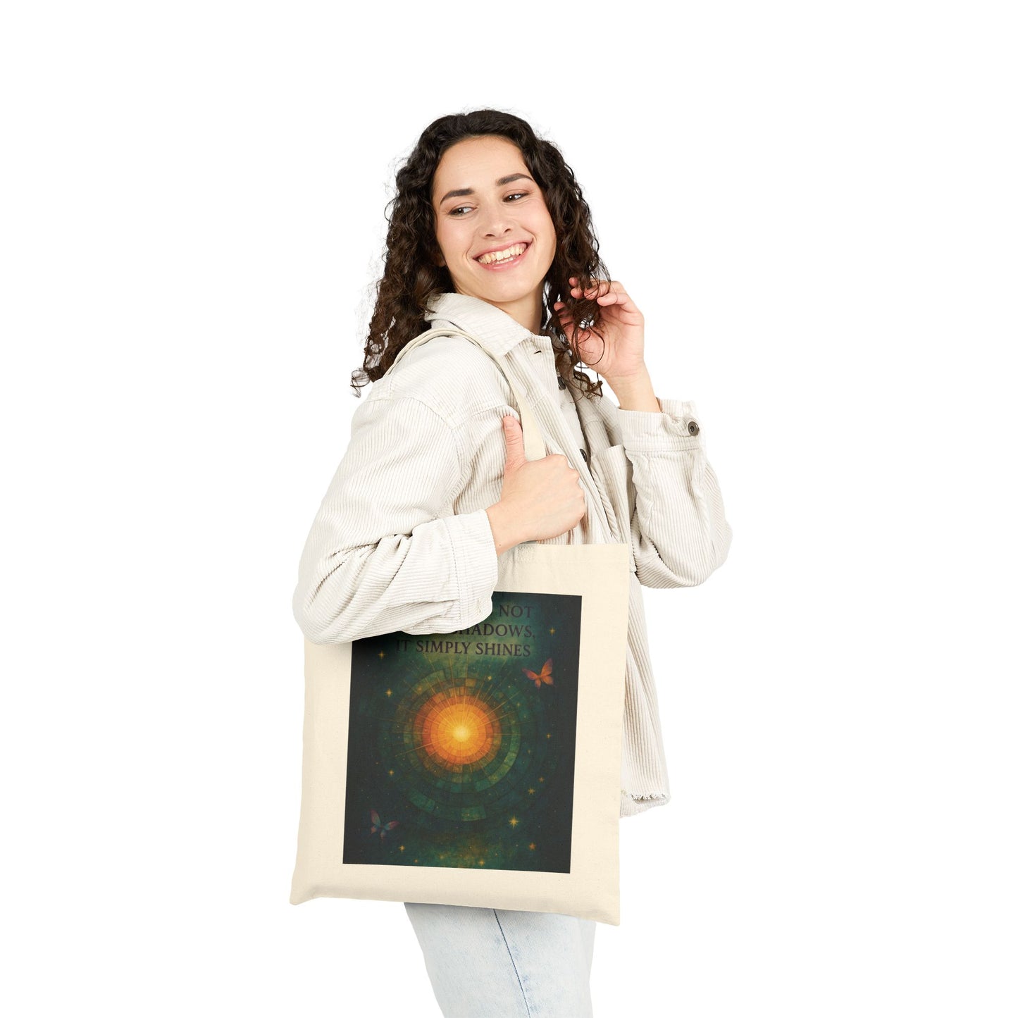 Inspirational Quote Tote Bag, Eco-Friendly Shopping Bag, Reusable Cloth Tote, Butterfly Art Tote, Gift for Nature Lovers, Vegan Tote