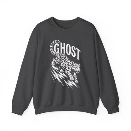 Ghost Leopard Crewneck Sweatshirt, Unisex Fashion, Cozy Casual Wear, Graphic Sweatshirt, Wild Animal Art, Gift for Animal Lovers