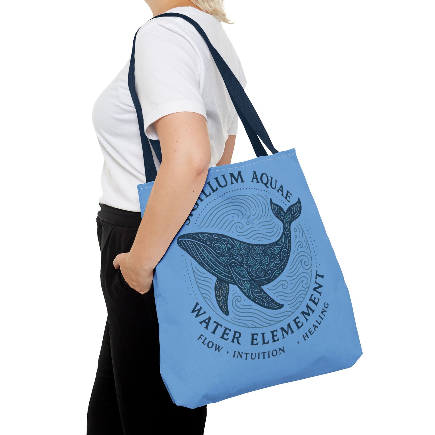 Whale Water Element Tote Bag: Spiritual Gift, Eco-Friendly, Beach Bag, Yoga Accessories, Meditation Essentials, Weekender Bag, Large Bag