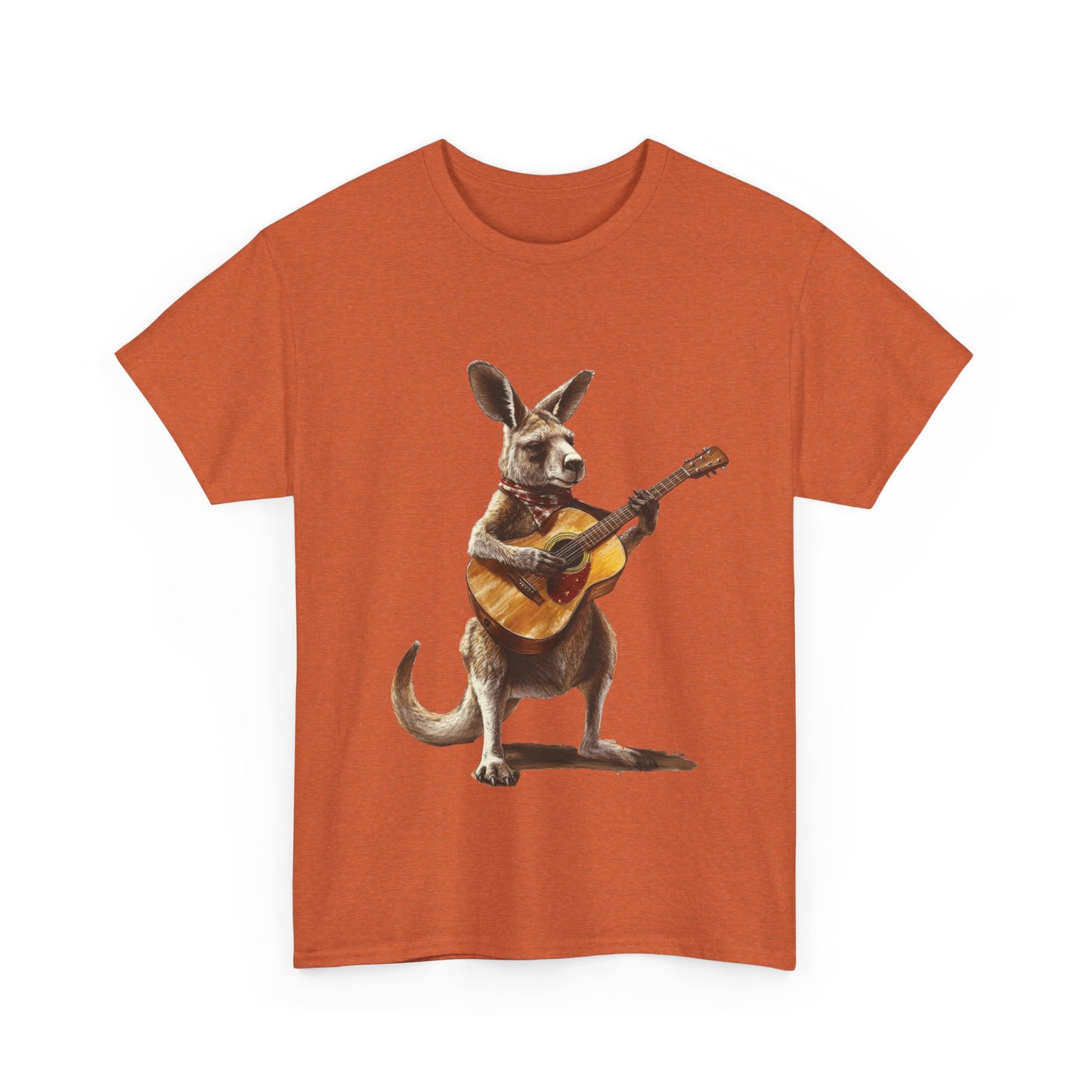 Kangaroo Musician Tee, Fun Graphic Shirt, Unisex Cotton Tee, Gift for Music Lovers, Aussie Music Lover Gift, Guitar Playing Kangaroo T-Shirt