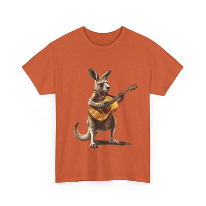 Kangaroo Musician Tee, Fun Graphic Shirt, Unisex Cotton Tee, Gift for Music Lovers, Aussie Music Lover Gift, Guitar Playing Kangaroo T-Shirt