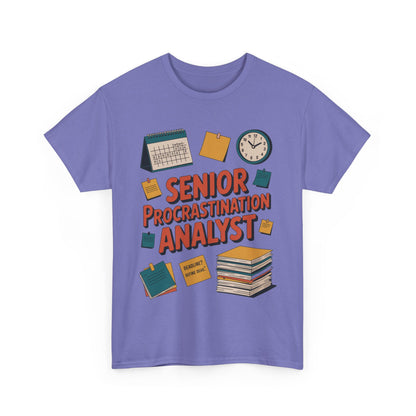 Senior Procrastination Analyst Tee, Funny Office Shirt, Gift for Graduates, Motivation T-Shirt, Humor Apparel, Job Humor Clothing