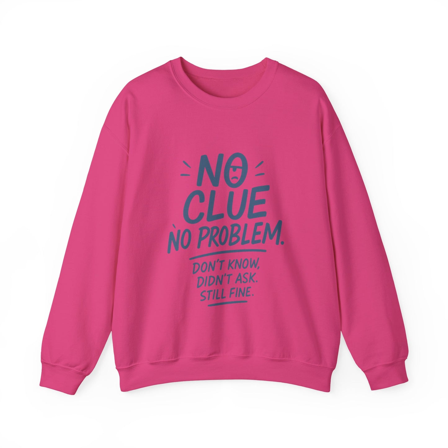 Funny No Clue Womens Crewneck Sweatshirt, No Problem Quote, Dont Know Diddt Ask Graphic Sweatshirt, Gift for Her,  Cozy Relaxed Fit Pullover