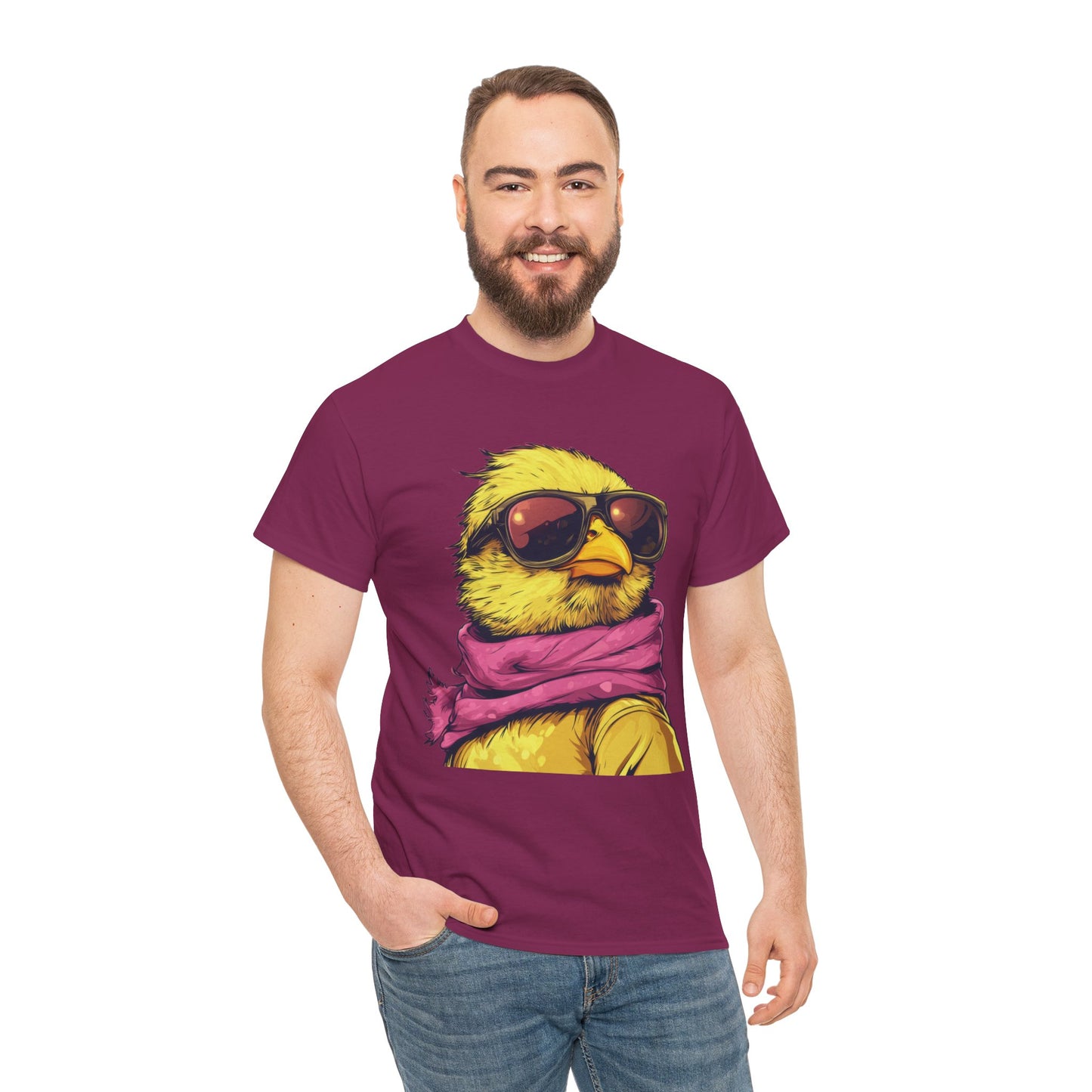 Chic Cool Chick T-Shirt, Unisex Heavy Tee, Funny Animal Tee, Trend Chick Graphic T-Shirt Gift